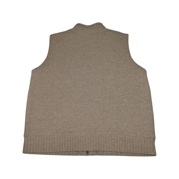 L.L. Bean Lambs Wool Sherpa Lined Sweater Vest Tan Gorpcore Mens Large Outdoors - Picture 2 of 3